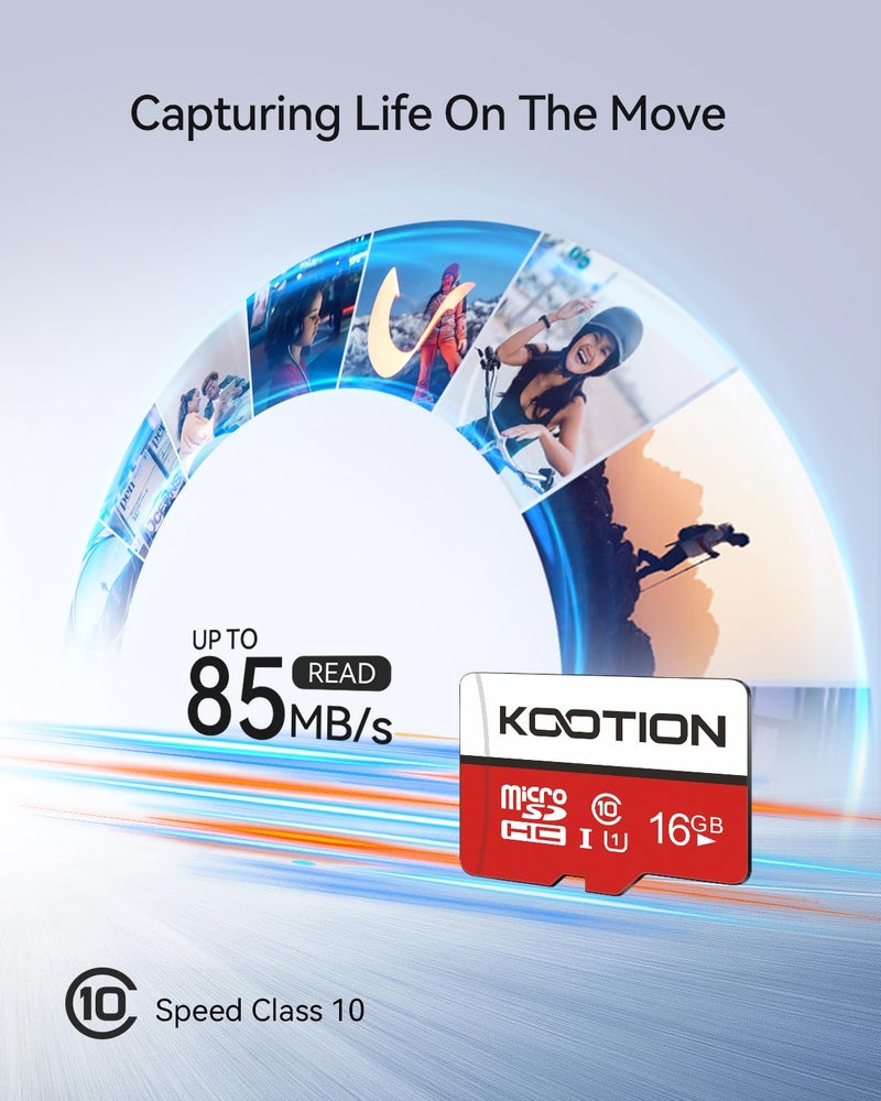 KOOTION 10 Pack 16GB Micro SD Card Class-10 Micro SDHC Card 16 gb UHS-I High Speed TF Card R Flash C10 U1 Memory Card - Image 2